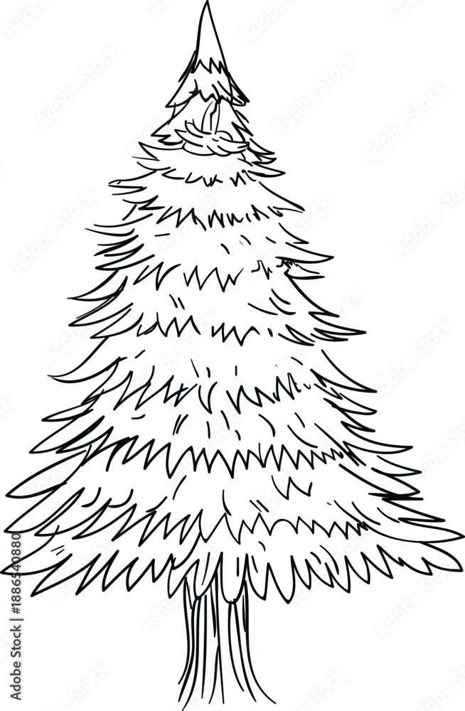 Obraz premium christmas tree sketch