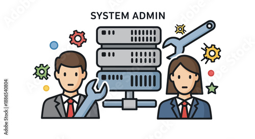 System Administrators Managing Server Equipment.