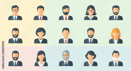 Diverse Group of Business Professionals Illustration.