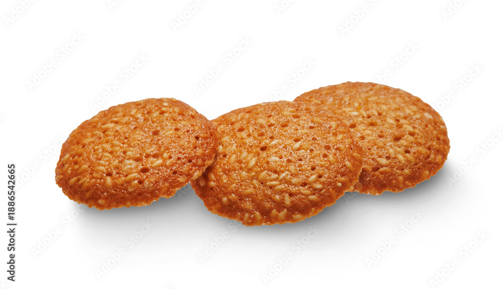 Fototapeta premium Sesame seed cookies isolated on transparent background