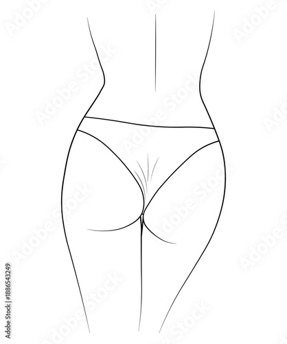 woman in a swimsuit, bikini panties, butt