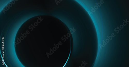 Abstract glowing blue and teal concentric rings creating a futuristic luminous gradient background design
