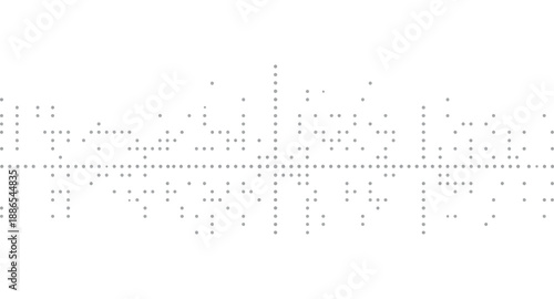 Minimalist digital data pattern with small gray dots on a clean white background for modern technology concept use