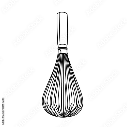 Sift Spice: Culinary Journey Matcha Whisk | Clean, isolated vector art for creative projects.