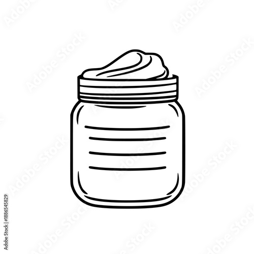 Elegant Epicure's Empty Mayonnaise Jar | Clean, isolated vector art for creative projects.