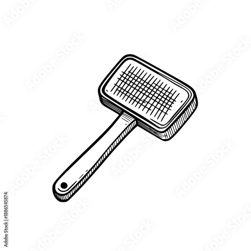 Meat Tenderizer Cleaning Tool - Minimalist Line Art | Clean, isolated vector art for creative projects.