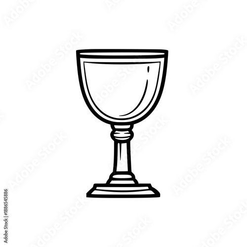 Timeless elegance: minimalist line art medieval chalice | Clean, isolated vector art for creative projects.