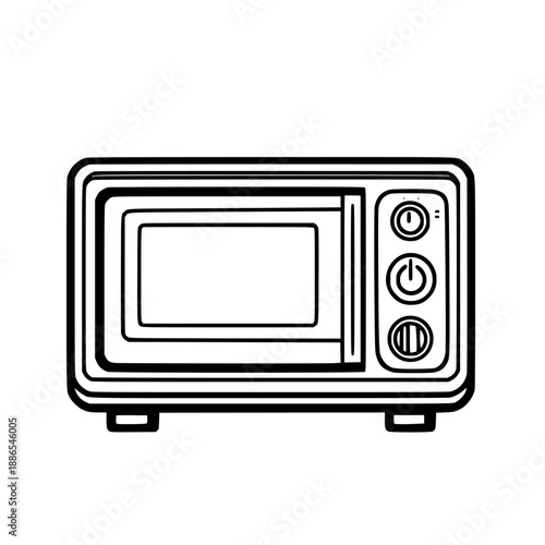 Sleek & Simple Microwave Line Art | Clean, isolated vector art for creative projects.