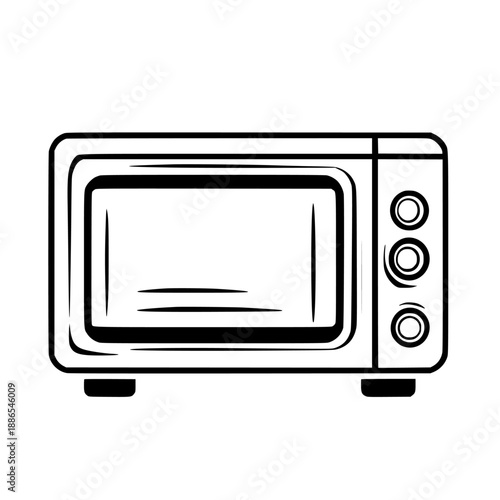 Sleek Modernity: Simple Line Art Microwave | Clean, isolated vector art for creative projects.