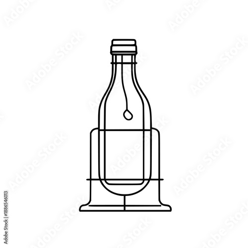 Elegant Bottle Holder - Simple Line Art | Clean, isolated vector art for creative projects.