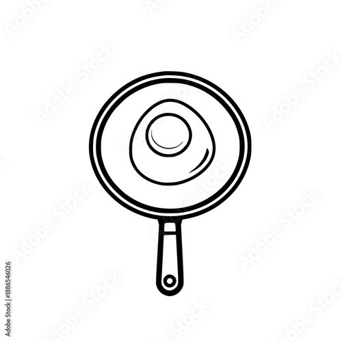 Whimsical Mini Egg Pan: Delightful Culinary Companion Little Chef | Clean, isolated vector art for creative projects.