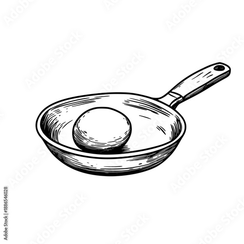 Elegant Egg Pan: Minimalist Culinary Masterpiece | Clean, isolated vector art for creative projects.