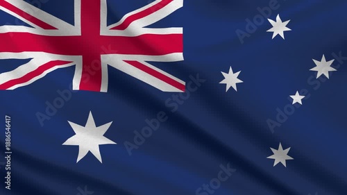 Australia flag waving looping footage Full 4K (3840 x 2160) Realistic Australia Flag Looping background. Looping Closeup Full 4K (3840 x 2160) footage. Australia country flags. January 26