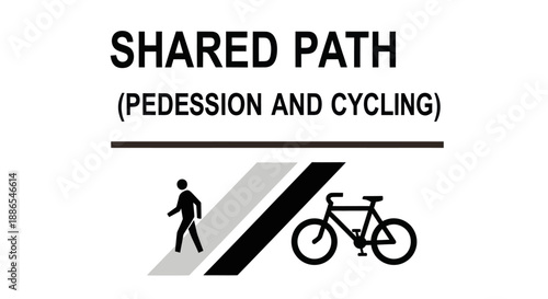 Shared Path Sign Indicating Pedestrian and Cycling Route.