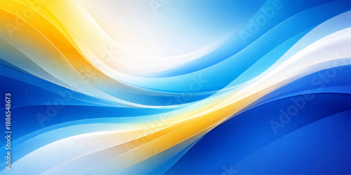 Smooth abstract blue wave background featuring dynamic flowing lines and a green light swirl pattern for a modern vector motion texture wallpaper design