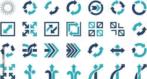 Collection of various directional arrows and symbols,icon set