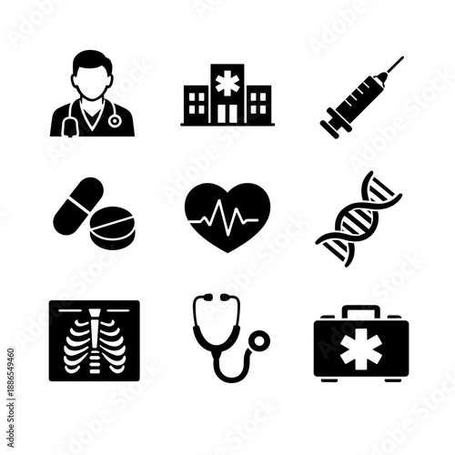 medical icons set