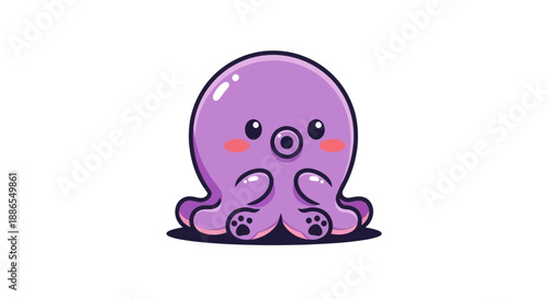 Cartoon octopus illustration on white background