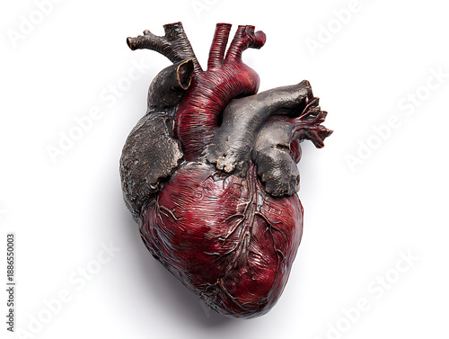 Detailed human heart anatomy