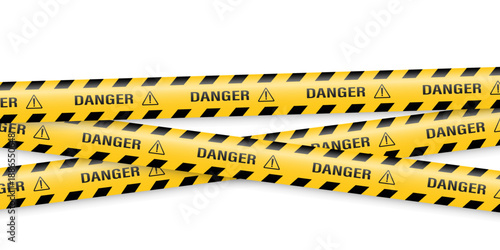 A vector set of warning tapes and signs. Abstract warning lines and signs for construction sites, police, and traffic accidents. Elements of the warning tape collection for your design.