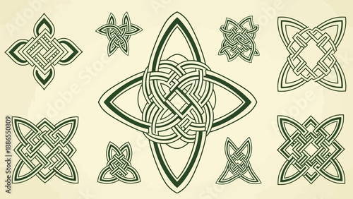 Collection of Celtic Knots and Ornate Designs.