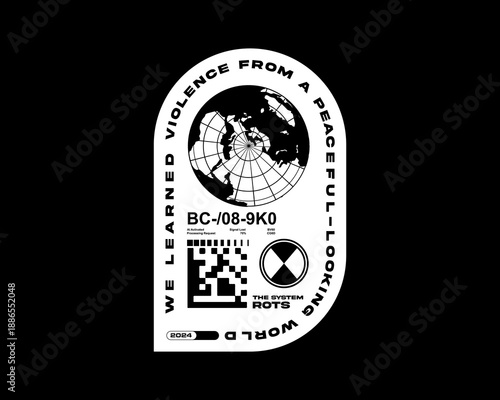 Urban streetwear typogtaphy futuristic  graphic tee vector design template