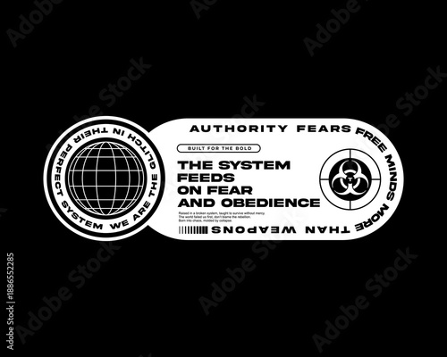 Urban streetwear typogtaphy futuristic  graphic tee vector design template