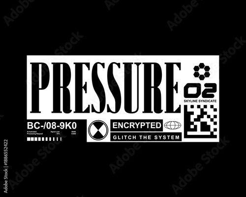 Urban streetwear typogtaphy futuristic  graphic tee vector design template