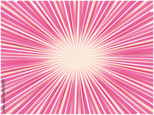 Pink Burst Background with Radiating Comic Style Lines