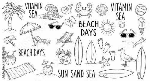 Hand Drawn Space Doodle Icons – Planets Rockets Stars Seamless Background