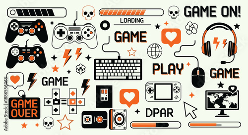 Gamer Icon Clipart Pack – Retro Console, Arcade, and Controller Graphics