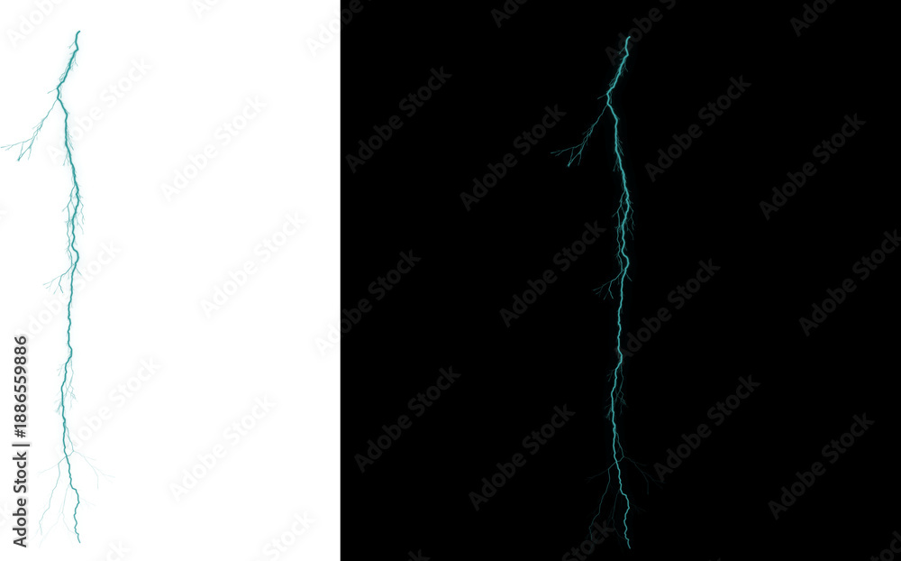 Fototapeta premium Teal crack or fracture isolated on transparent background with dark version