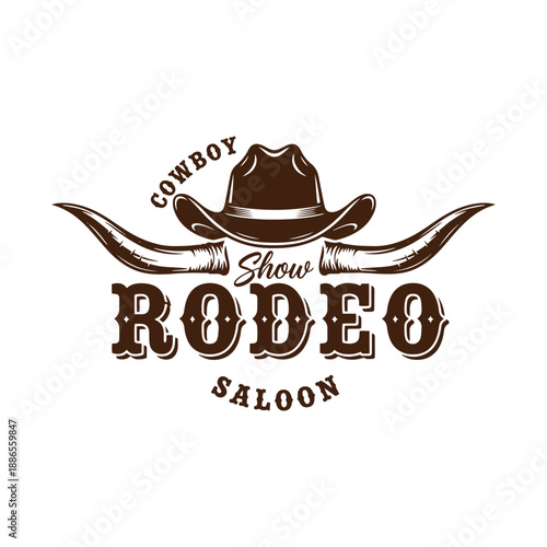 Cowboy show rodeo saloon logo design