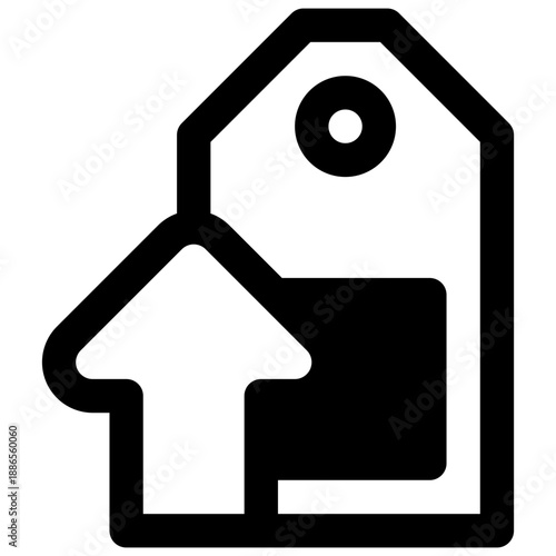 Inflation. Outlined stroke vector icon with black-filled details.