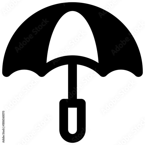 Insurance. Outlined stroke vector icon with black-filled details.