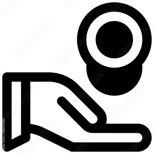 Loan. Outlined stroke vector icon with black-filled details.