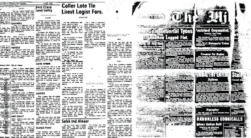 Newspaper grunge texture. Black dusty scratchy texture. Abstract background, old . Grunge retro newspaper texture pattern.