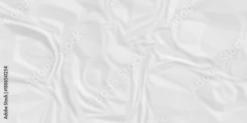 Crumple crushed white paper obsolete rumple craft design. wrinkle ripped creased crumple aged closeup recycled document grunge paper background.