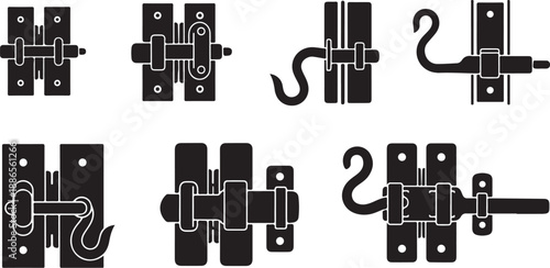 Collection of various door latch and lock designs shown