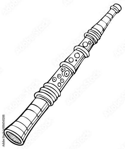 Illustration of a Simple Oboe Musical Instrument