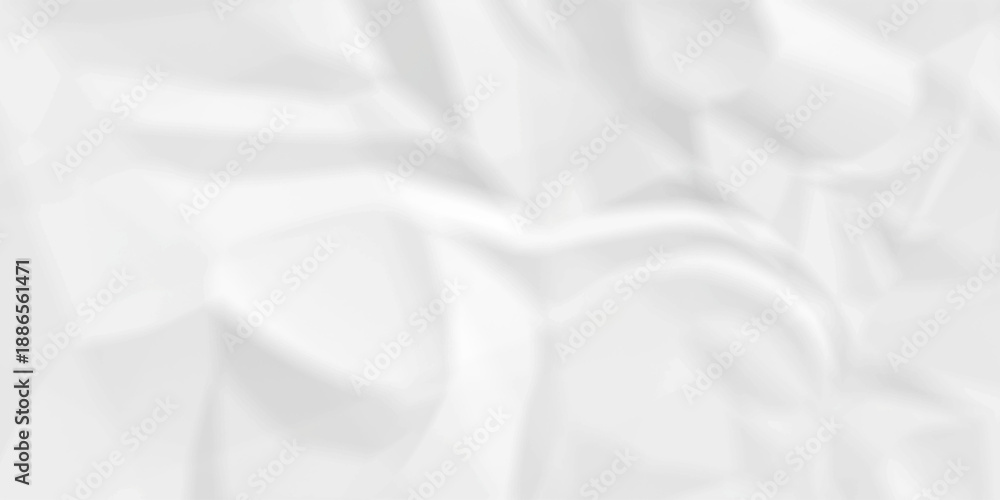 Obraz premium Crumple crushed white paper obsolete rumple craft design. wrinkle ripped creased crumple aged closeup recycled document grunge paper background.