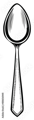 Vintage Engraved Spoon Illustration