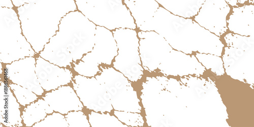 A dirty white cracked concrete wall with a rough grunge paint texture and dry stone ground patterns shows an old broken cement surface and abstract desert earth stains