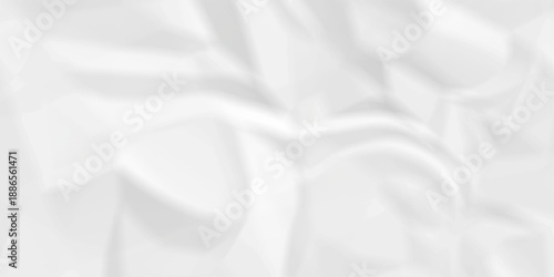 Crumple crushed white paper obsolete rumple craft design. wrinkle ripped creased crumple aged closeup recycled document grunge paper background.