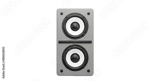 Gray Speaker with Two Drivers