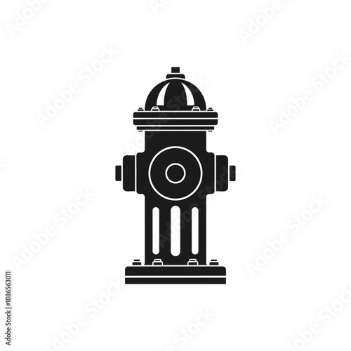 Silhouette of a Fire Hydrant Street Safety Urban Icon Vector Illustration Isolated on White Background