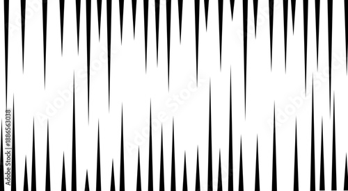 Straight speed lines repeating pattern. Black and white vertical stripes gradient. Abstract fast effect texture. Comic cartoon rays and beams wallpaper. Vector pop art background