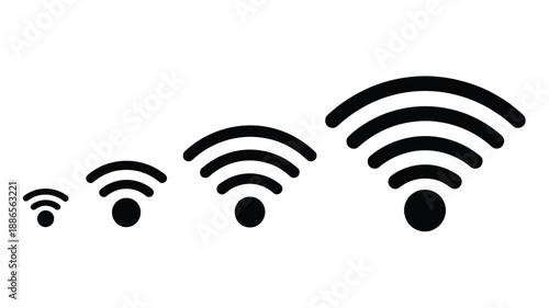 Black Wi Fi signal white wifi internet