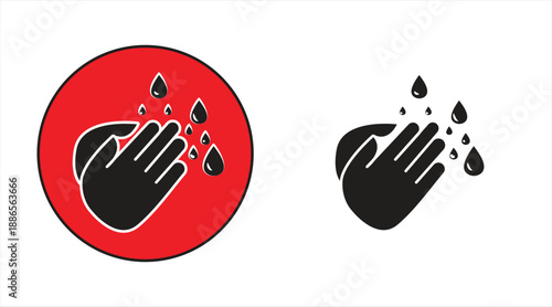 hand washing icon, hand washing hygiene symbol, eps 10 on transparent background, vector illustration.
