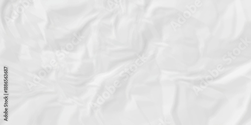 Crumple crushed white paper obsolete rumple craft design. wrinkle ripped creased crumple aged closeup recycled document grunge paper background.